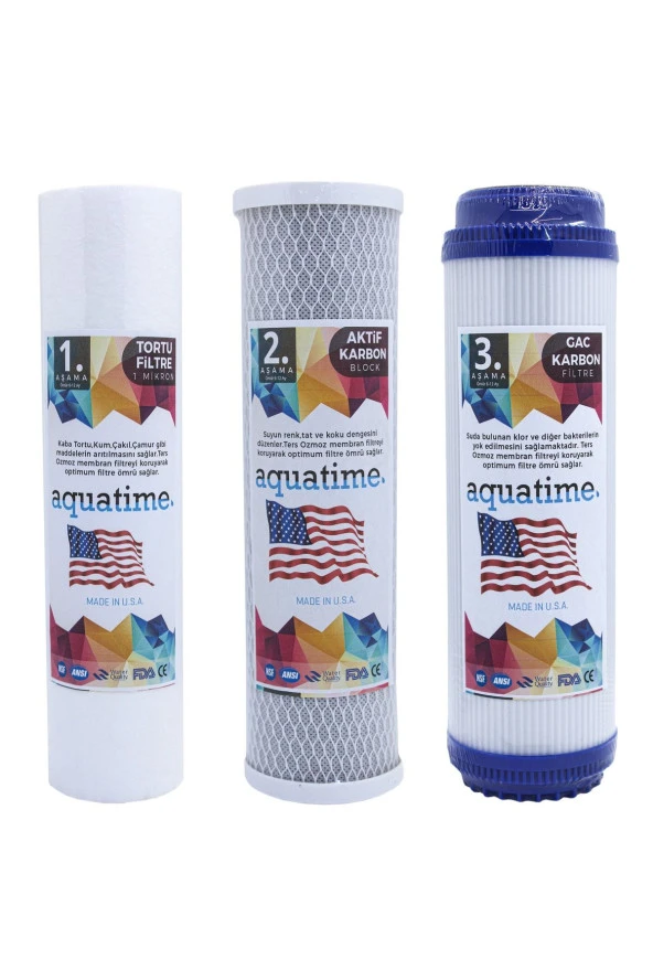 Su Arıtma Cihazı Filtreleri 3'lü Set-çift Karbon Paket ürün görseli