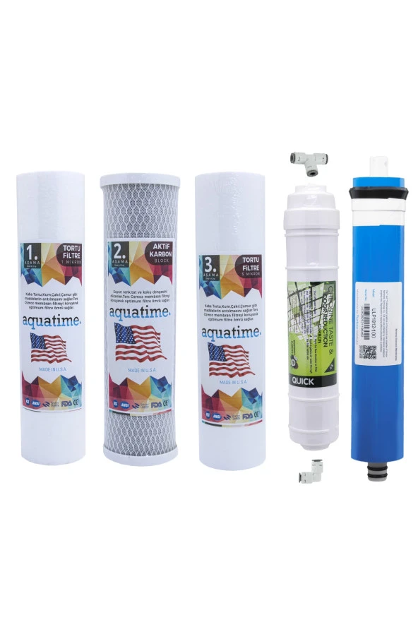 Su Arıtma Cihazı Filtresi 5li Filtre Seti Çift Sedimentli