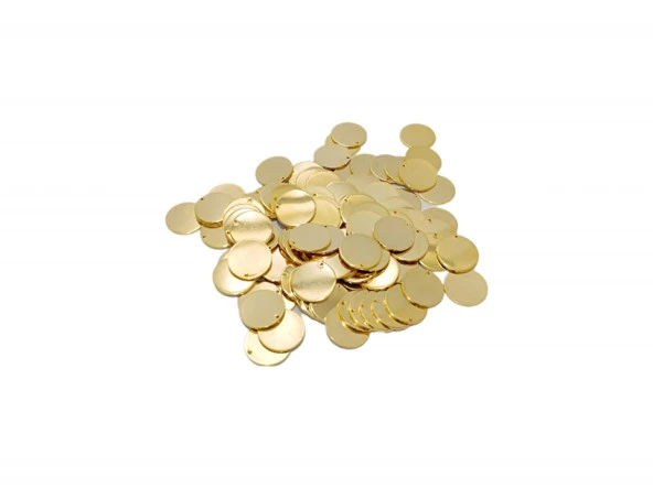 1,8x25mm Yuvarlak Tek Delik Pirinç Payet Pul Parlak 640gr