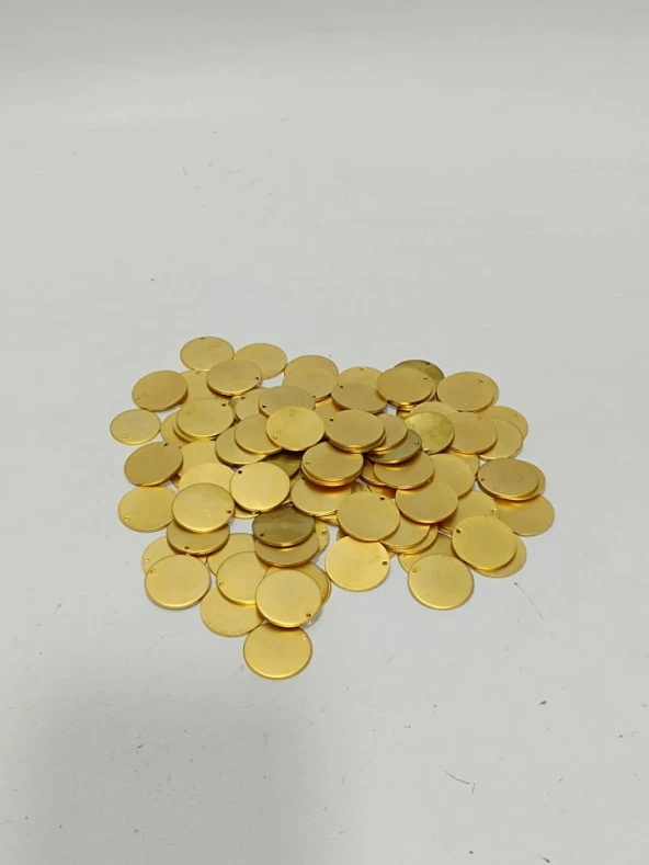 1,8x25mm Yuvarlak Tek Delik Pirinç Payet Pul Mat 608gr