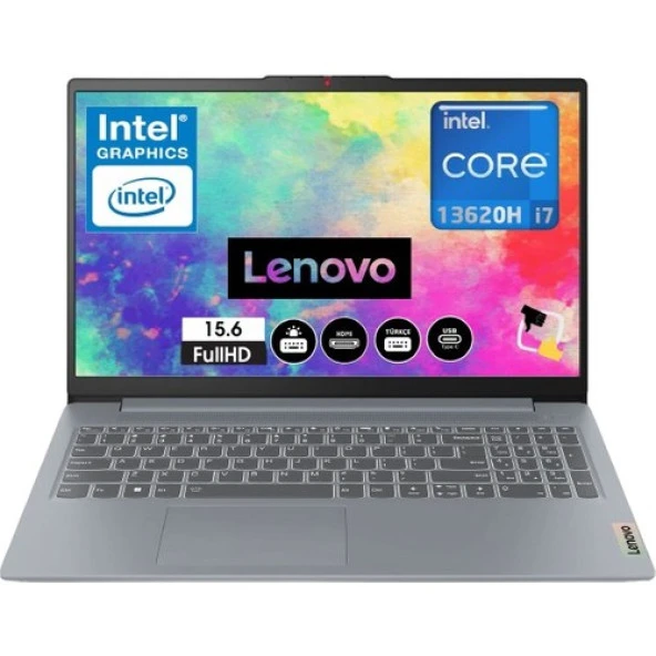 Lenovo Ideapad Slim 3 Intel Core I7-13620H 16GB 512GB SSD Windows 11 Pro 15.6 Bilgisayar 83EM005UTR Snertech Çantalı - Resim 2