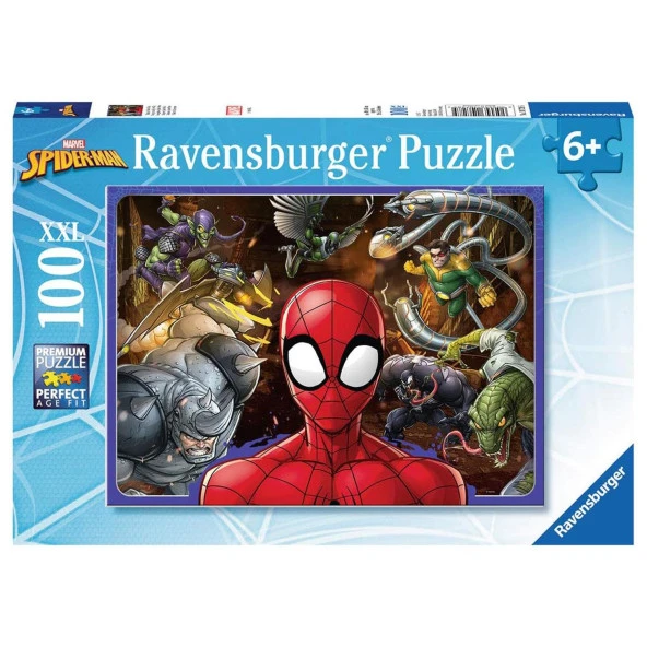 Ravensburger 100 XXL Parçalı Spiderman Örümcek Adam Yapboz Puzzle Ravensburger 6 Yaş ve Üzeri Çocuk Yapbozları