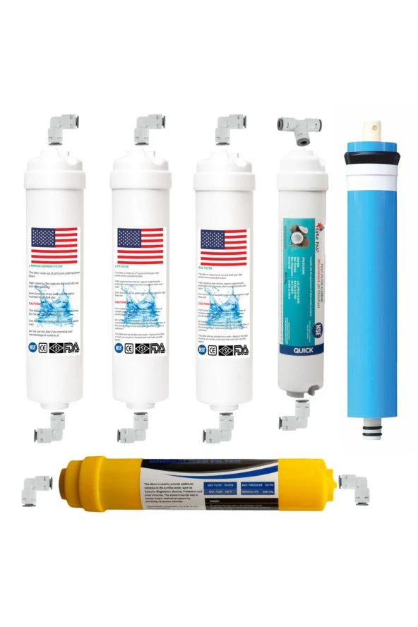 Kapalı Kasa 12" İnç 6 Aşamalı İnline Filtre Seti (Nsf Onaylı) Standart Membranlı ürün görseli