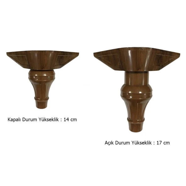 4 Adet Şahin Lükens Ayak Mobilya Koltuk Ayağı 14-17 cm Ayarlı Ceviz - 3