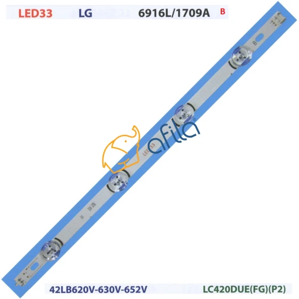 LG LC420DUE FG P2, 42LB620V, 6916L-1710A, 6916L-1956a, 6916L-1957A, 42LB585V-620V TV LED ÇUBUK ( B ) (1 Adet)