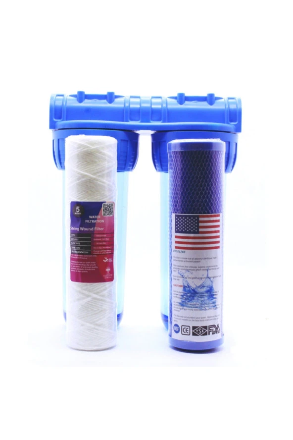 Daire Girişi Su Arıtma Cihazı  Housing ve Filtresi 2'li - Resim 2