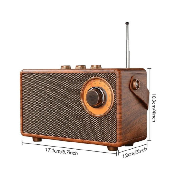 ULVİLA AS23 Nostaljik Şarjlı Fm Radyo, Handfree+Aux+Usb ve Tf Card Okuyuculu Mp3 - 6