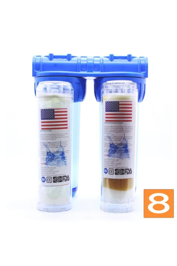 Daire Girişi Su Arıtma Cihazı 2li Housing Ve Filtresi ürün görseli