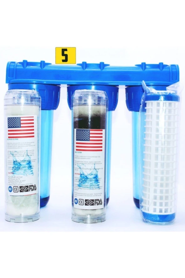 Daire Girişi Su Arıtma Cihazı 3lü Housing Ve Filtresi ürün görseli