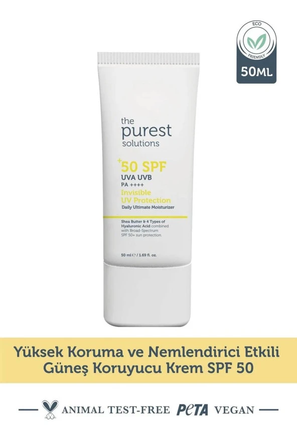 The Purest Solutions Yüksek Koruma ve Nemlendirici Etkili Güneş Koruyucu Krem SPF50+ 50 ml