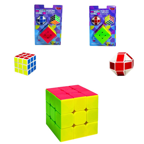 Eğitici Zeka Küpü Rubik Küp 3x3X3 VE MİNİ 3X3X3   VE MİNİ YILAN ZEKA KÜPÜ  3 LÜ SET