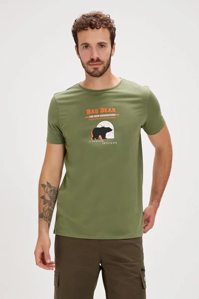 Bad Bear DEREK T-SHIRT THYME Erkek Tişört Yeşil S-XXL