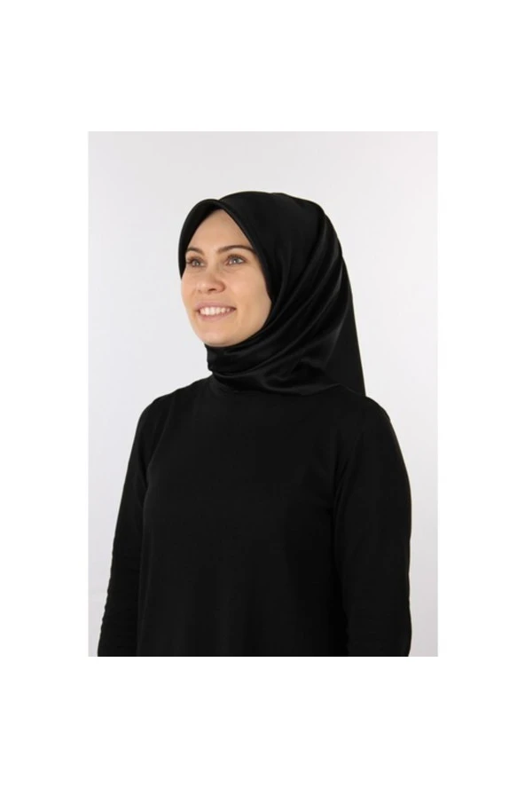Siyah Taşlanmış Düz Ipek Eşarp 7747758 - 311