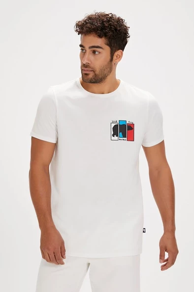 Bad Bear GRIZZLE T-SHIRT OFF-WHITE Erkek Tişört Beyaz S-XXL