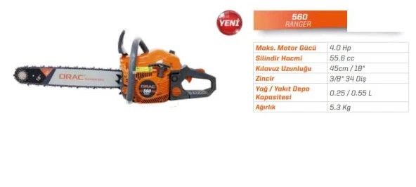 Orac 560 Motorlu Testere Benzinli Hızar 4 HP - 3