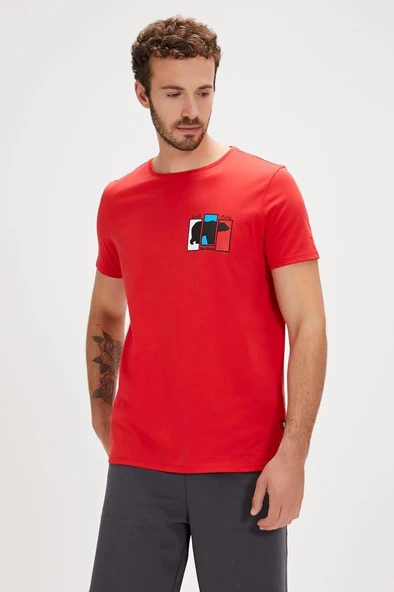 Bad Bear GRIZZLE T-SHIRT CRIMSON RED Erkek Tişört Kırmızı S-XXL