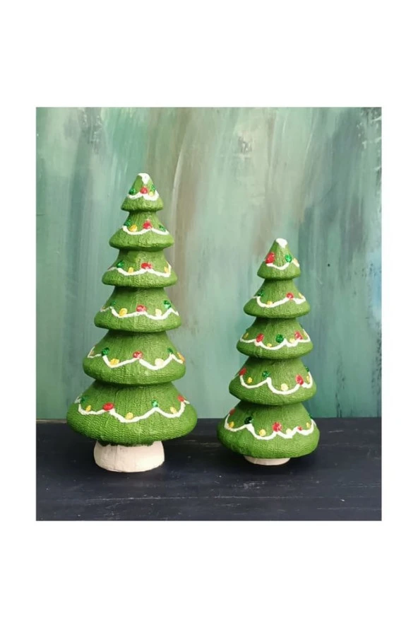 Çam Ağacı Yılbaşı Model Renkli 22 Cm - Resim 2