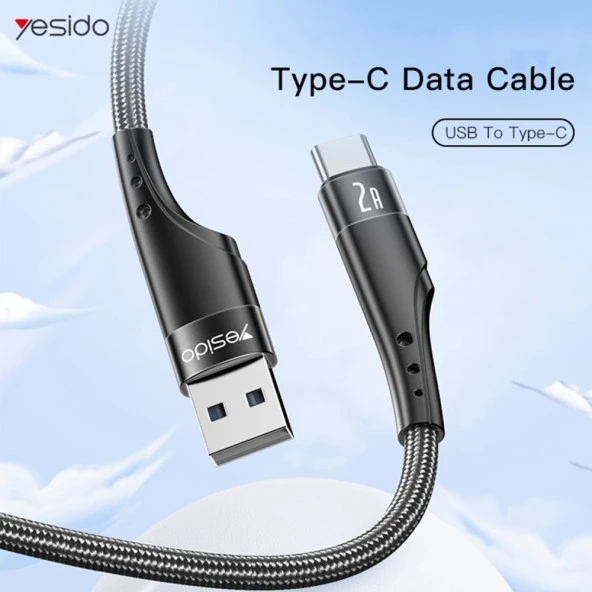 Yesido CA109 3M 2A Usb to Type-C Hızlı Şarj Kablosu - 6