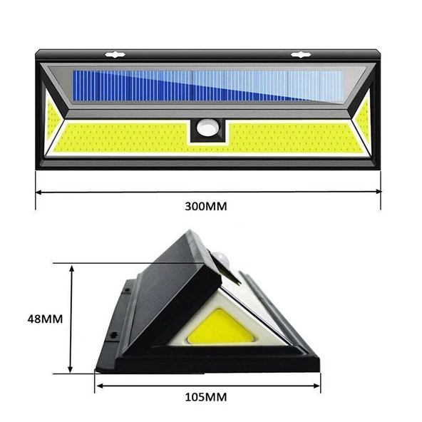 TriLine Solar 180 LED Güneş Enerjili Kumandalı 3 Modlu Duvar Lambası - 5