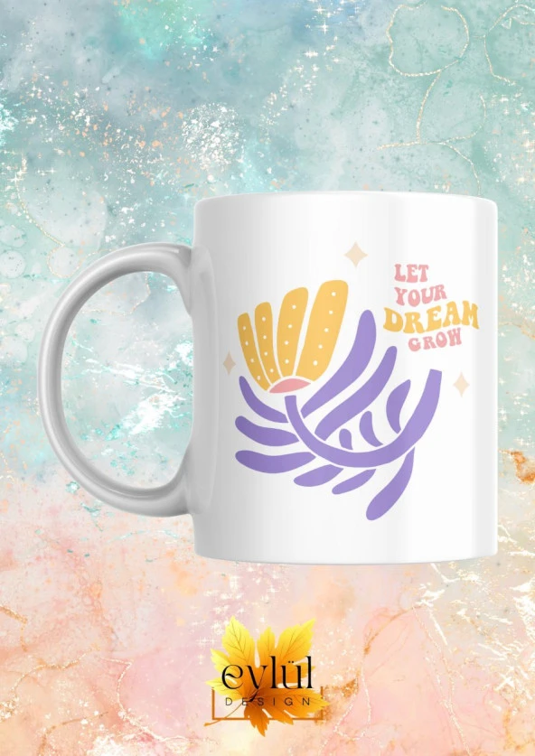 Motivasyon Temalı İngilizce Renkli Baskılı Eğlenceli Özel Tasarım Baskılı Kupa Bardak