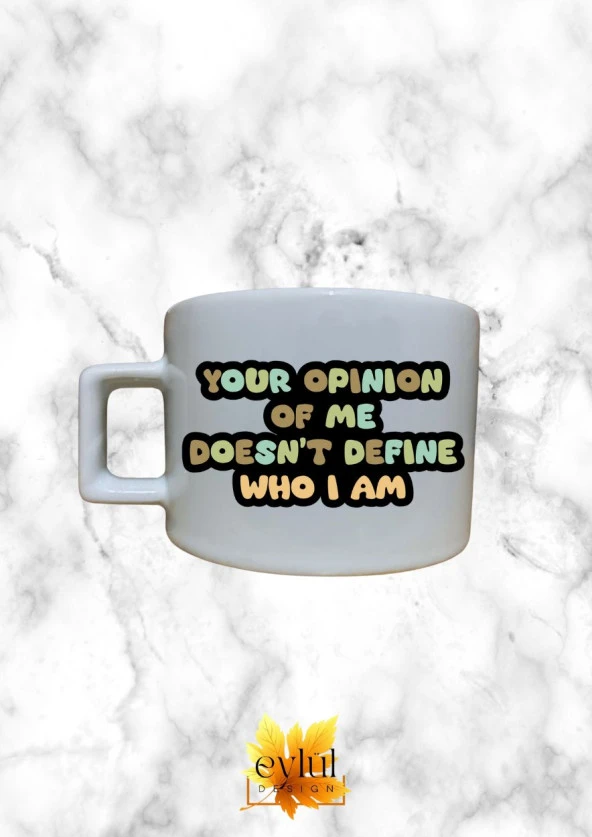 Motivasyon Temalı İngilizce Özel Tasarım Baskılı Kupa Bardak Espresso Türk Kahvesi Bardağı