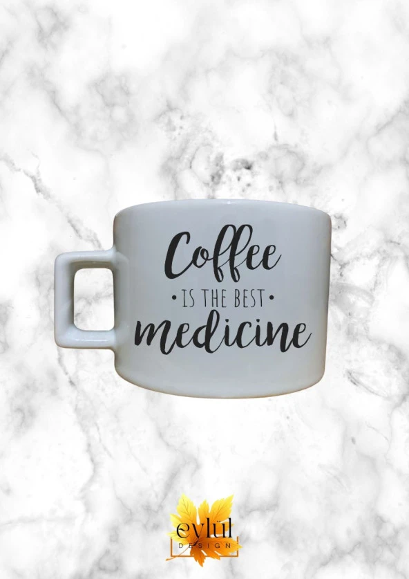 Kahve Temalı İngilizce Özel Tasarım Baskılı Kupa Bardak Espresso Türk Kahvesi Bardağı