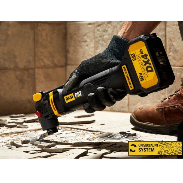 CAT DX41 18Volt/4.0Ah Li-ion Tek Akülü Kömürsüz Profesyonel Çok Amaçlı Devir Ayarlı Raspalama+14 Adet Aksesuar - Resim 3