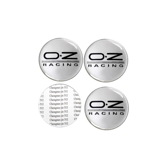 OZ RACING YAZILI 56 MM JANT GÖBEK DAMLA STICKER(GÜMÜŞ-SİYAH) ürün görseli