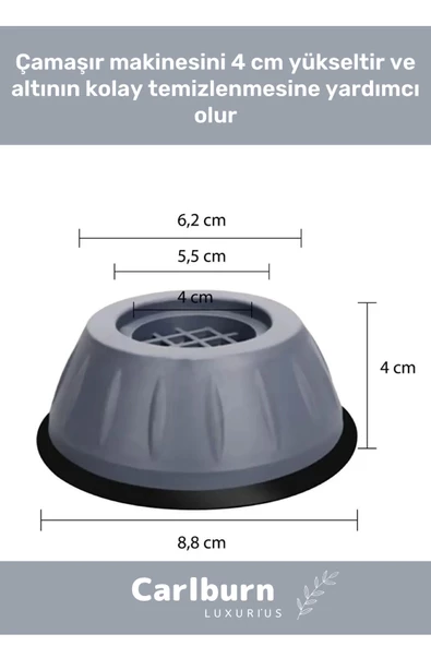 Özel Üretim Gürültü Engelleyici Titreşim Önleyici Kauçuk Çamaşır Bulaşık Makinesi 8 Adet Ayak Pedi - 2