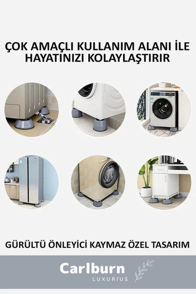 Özel Üretim Gürültü Engelleyici Titreşim Önleyici Kauçuk Çamaşır Bulaşık Makinesi 8 Adet Ayak Pedi - 5