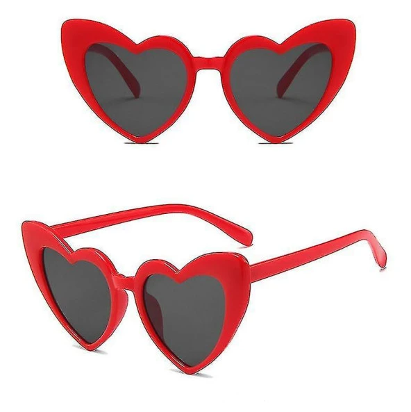 Kırmızı Renk Kalp Şekilli Parti Gözlüğü 15x5 cm