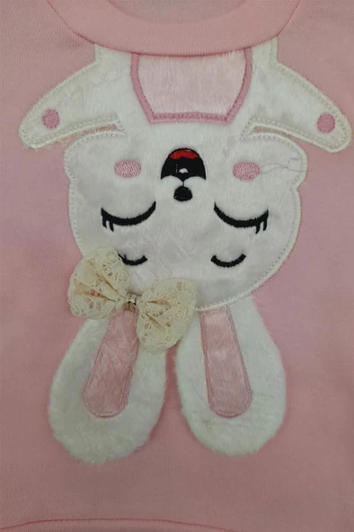 Kız Bebek Takım 2'li Pembe Taytlı Tavşan - 2