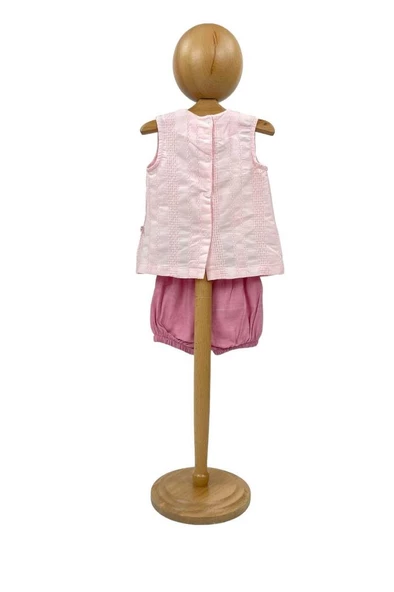 Kız Bebek Yazlık Takım Pembe Şortlu Gömlekli 2'li Takım - 4