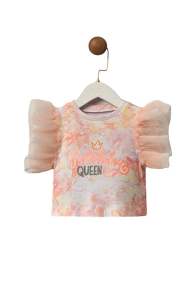 Kız Bebek Etek Tişört 2'li Takım Pullu Pembe - 2