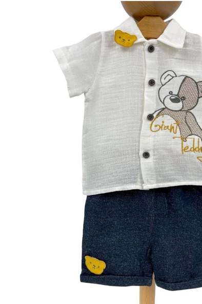 Erkek Bebek Takım 2'li Şortlu Lacivert - Resim 2