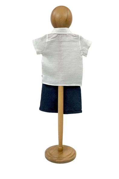 Erkek Bebek Takım 2'li Şortlu Lacivert - Resim 4