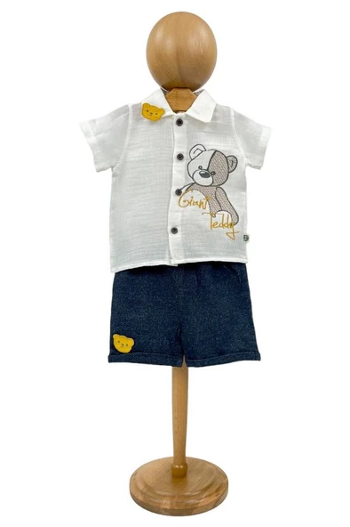 Erkek Bebek Takım 2'li Şortlu Lacivert - Resim 3