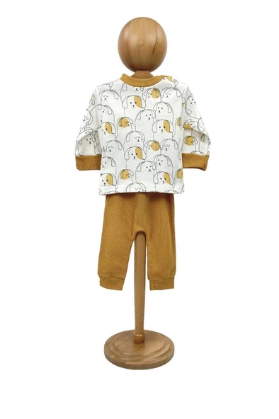 Bebek Alt Üst Takım 2'li Pijama Sarı Köpek - 3