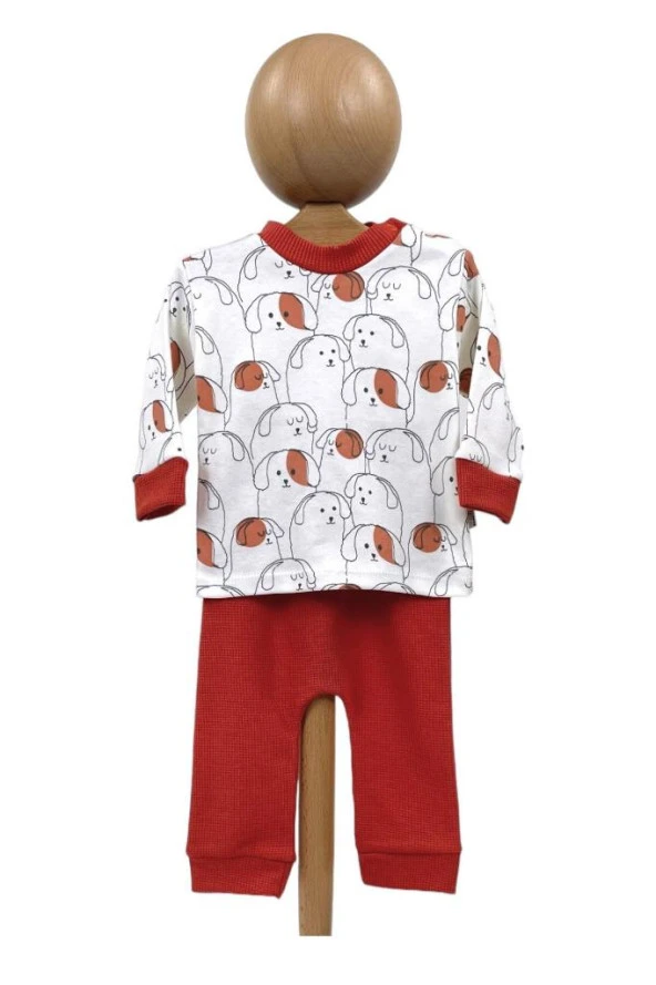 Bebek Alt Üst Takım 2'li Pijama Kiremit Köpek