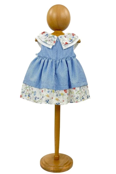 Kız Bebek Elbise Mavi Çiçekli - 4