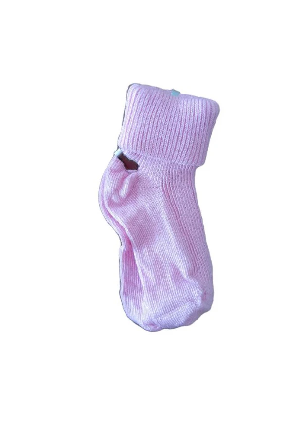 Kız Bebek Çorap Bilekli 3'lü Pembe Beyaz Sarı - 3
