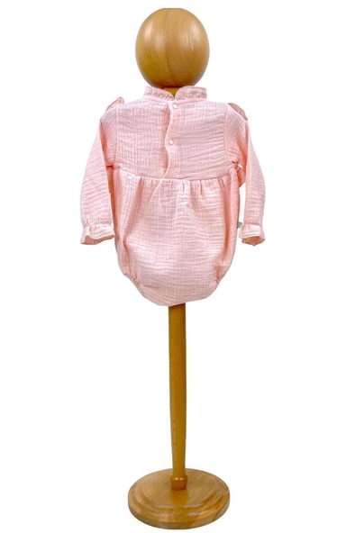 Kız Bebek Müslin Tulum Müslin Body Pembe - 4