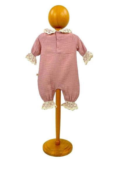 Kız Bebek Tulum Patiksiz Müslin Bebek Tulum Gül Kurusu - 4