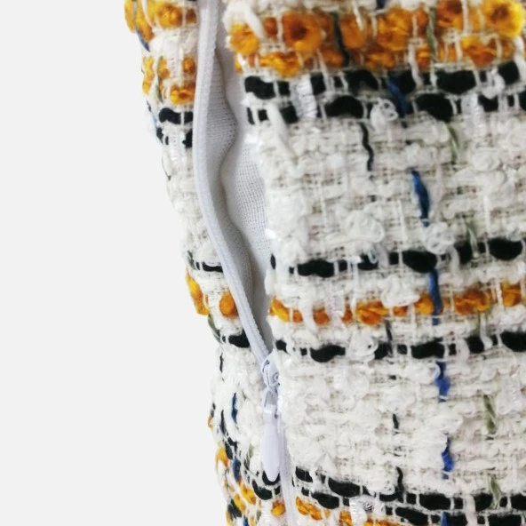 Capest | Hardal Kareli Kırlent Kılıfı Dekoratif Yastık - Resim 3