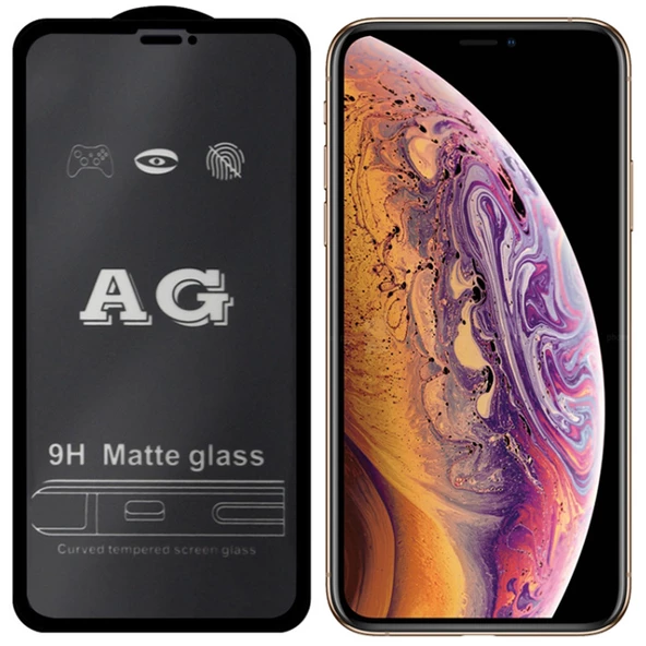 İPhone XS Max - 11 Pro Max 6.5inç Full Glue Matte Tempered Cam Ekran Koruyucu