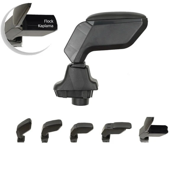 Peugeot 208 Araca Özel Kol Dayama Kolçak Siyah 2012+ sonrası modellere uyumlu