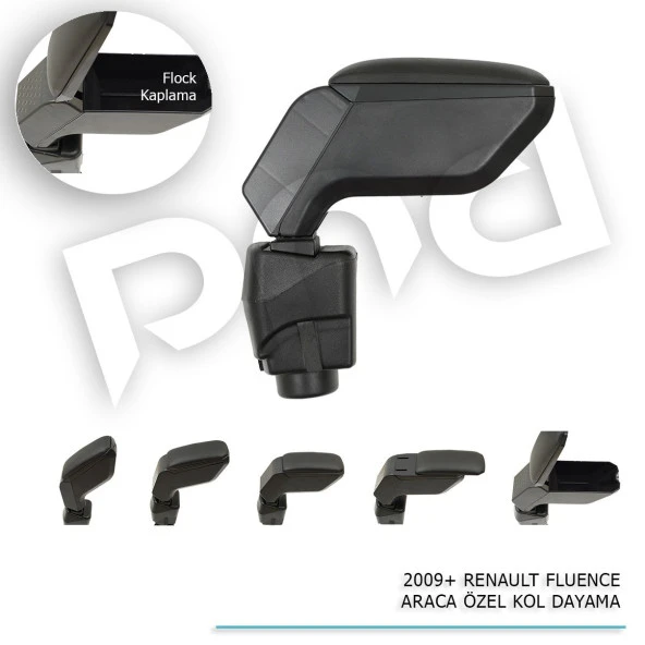 Renault Fluence Araca Özel Kol Dayama Kolçak Siyah 2009+ sonrası modellere uyumlu - Resim 4