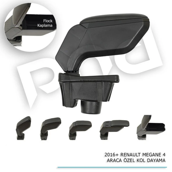 Renault Megane 4 Araca Özel Kol Dayama Kolçak Siyah 2016+ sonrası modellere uyumlu - Resim 4