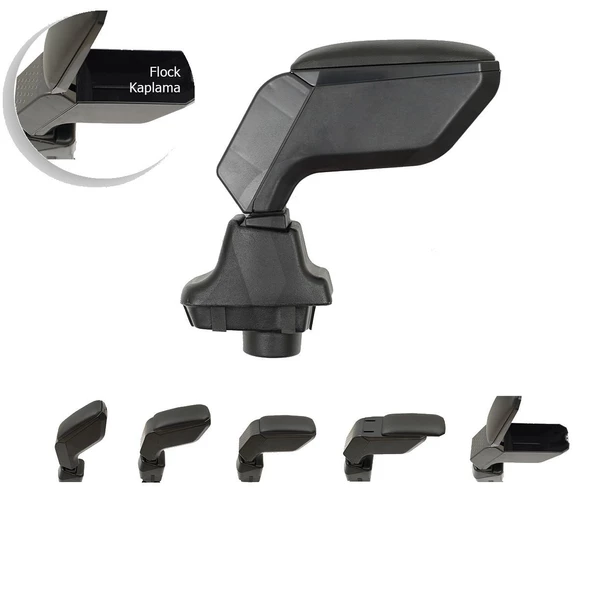 Ford Fiesta Araca Özel Kol Dayama Kolçak Siyah 2009+ sonrası modellere uyumlu ürün görseli