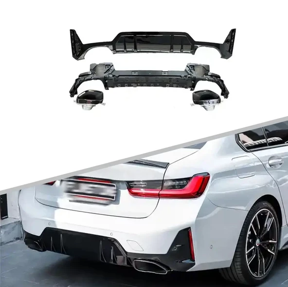 Autogp Bmw g20 lci 340 arka tampon difüzörü ve egzoz ucu seti 2022+ ürün görseli 1